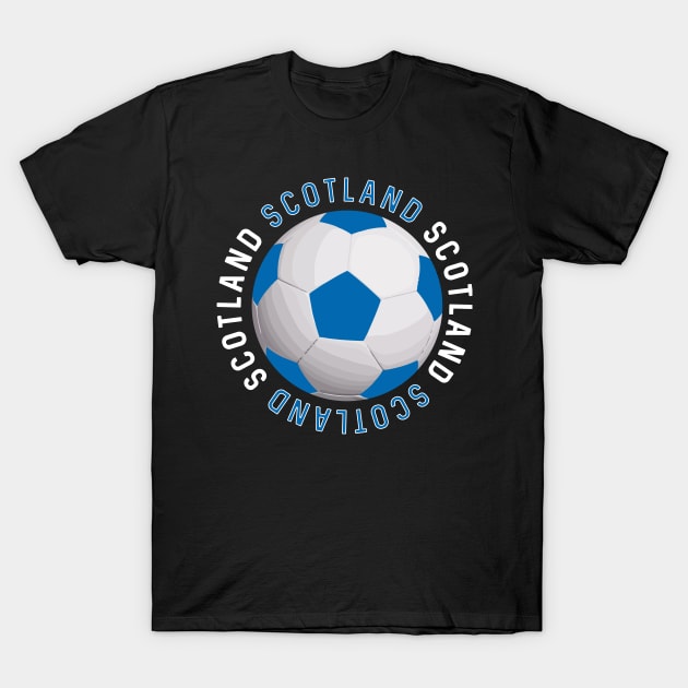 Blue and White Scotland Football Design T-Shirt by MacPean